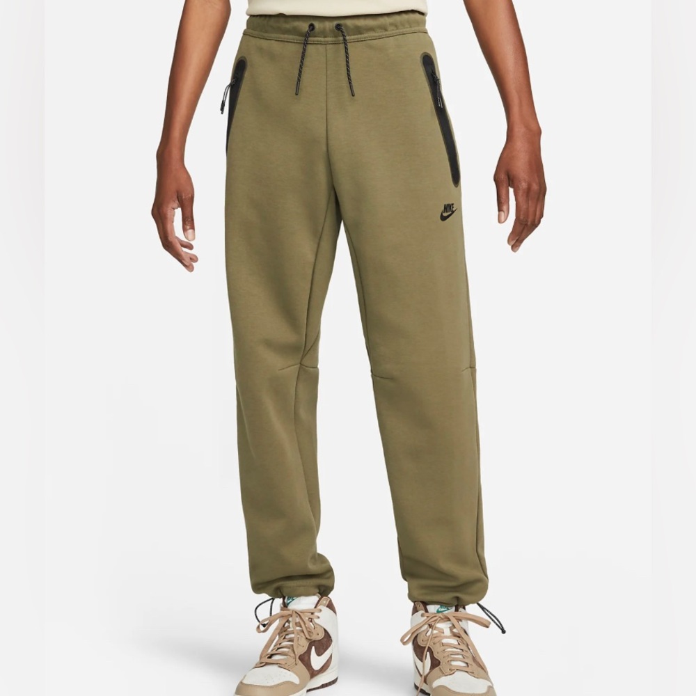Olive/Black Nike Tech Fleece Pants